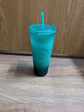 Starbucks Teal Studded Ombre Tumbler with Straw